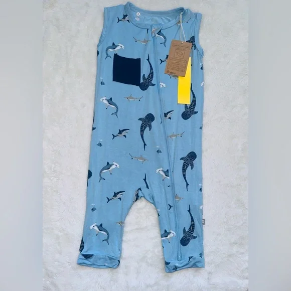 NWT Kyte Stream Shark Romper